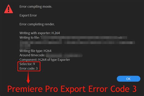 export error premiere pro|Export Error Code 3: Premiere Pro (10 Quick Fixes in .